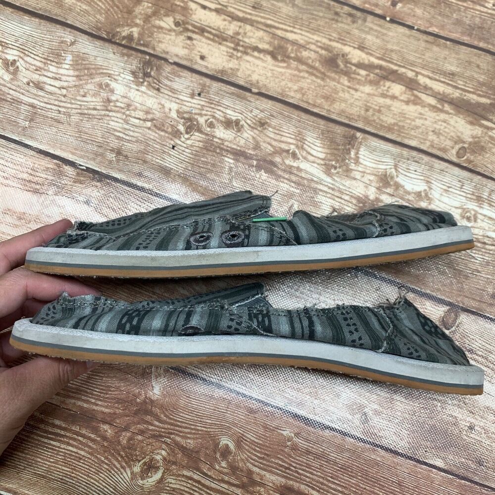 Sanuk‎ Shoes Womens 6 Casual Loafer Sneakers Flats Comfort Gray Fabric Slip On - Picture 3 of 13